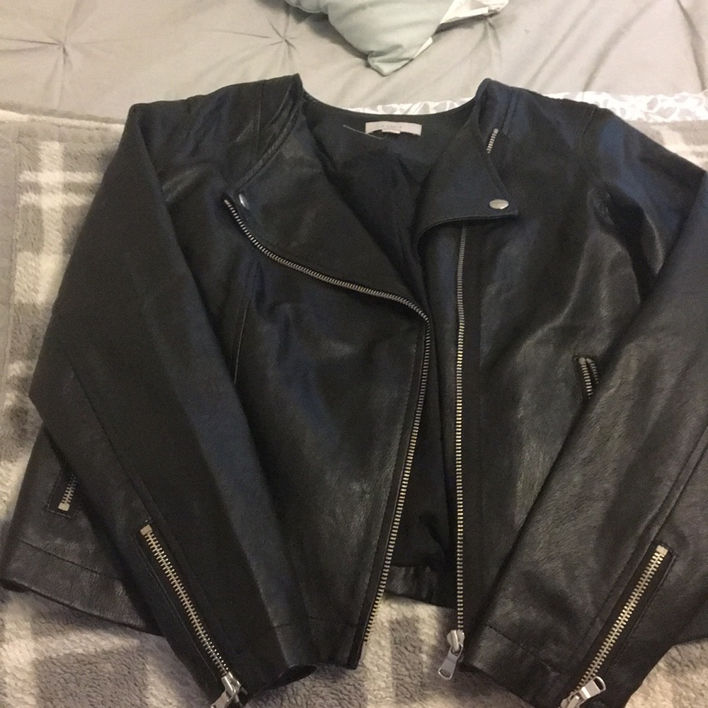 Ann Taylor Loft Petite Faux Leather Moto Jacket - Picture 2 of 6
